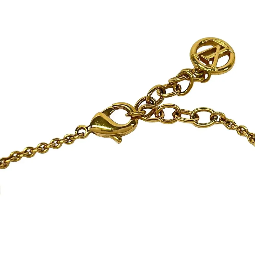 Louis Vuitton LV Iconic Luisa Bracelet M1450A Gold Cream Hardware Faux Pearl
